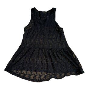 Express Womens Flowy Lace Tank Top-Black-Size S-GUC